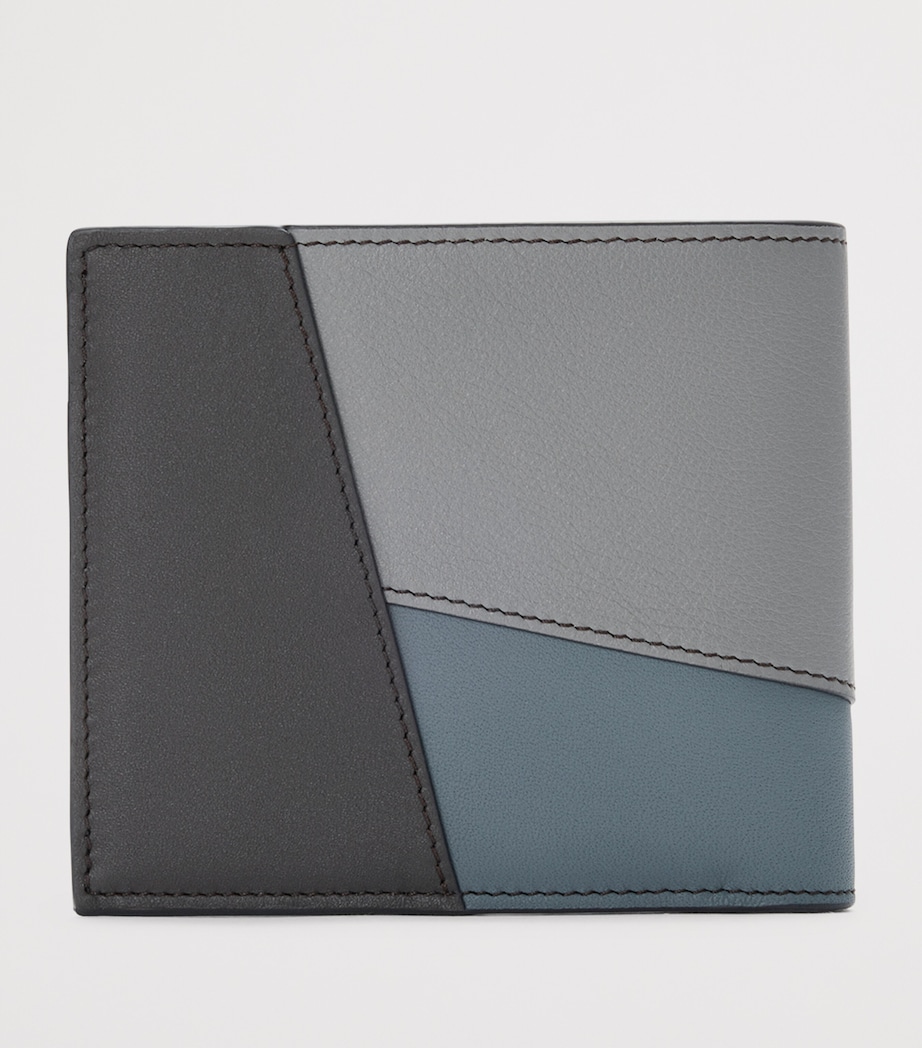 Leather Puzzle Edge Bifold Wallet GREY/STORM BLUE Image 4