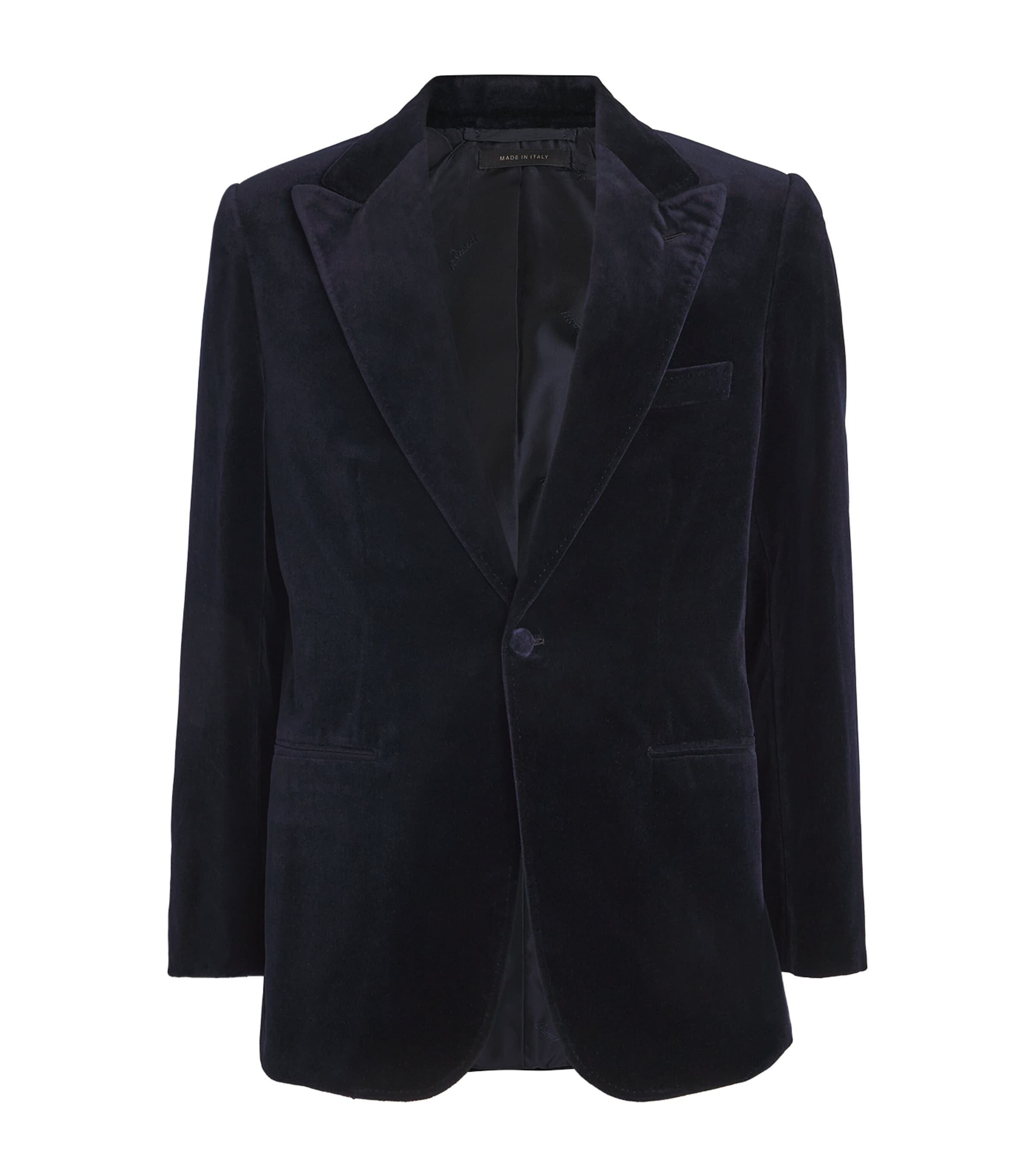 Velvet Single-Breasted Blazer