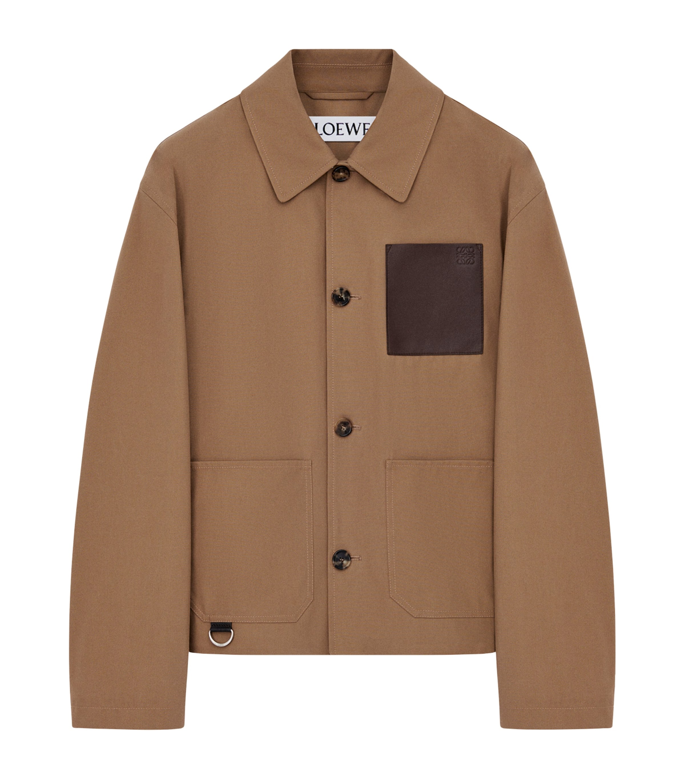 ジャケット Loewe Sand Cotton Blend Jacket LOEWE - Hooded Zip Cotton Blend Jacket Loewe
