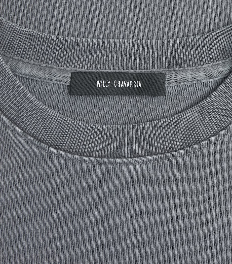 Willy Chavarria Mens Cotton Community Centre T-Shirt Concrete Image 6
