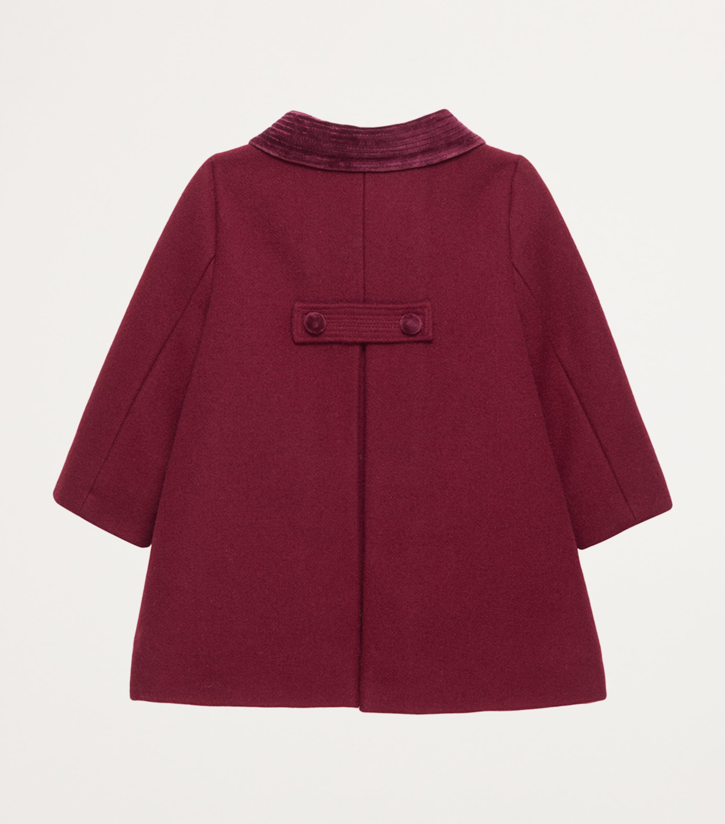 Wool Double-Breasted Classic Coat (6-24 Months) BURGUNDY Image 2