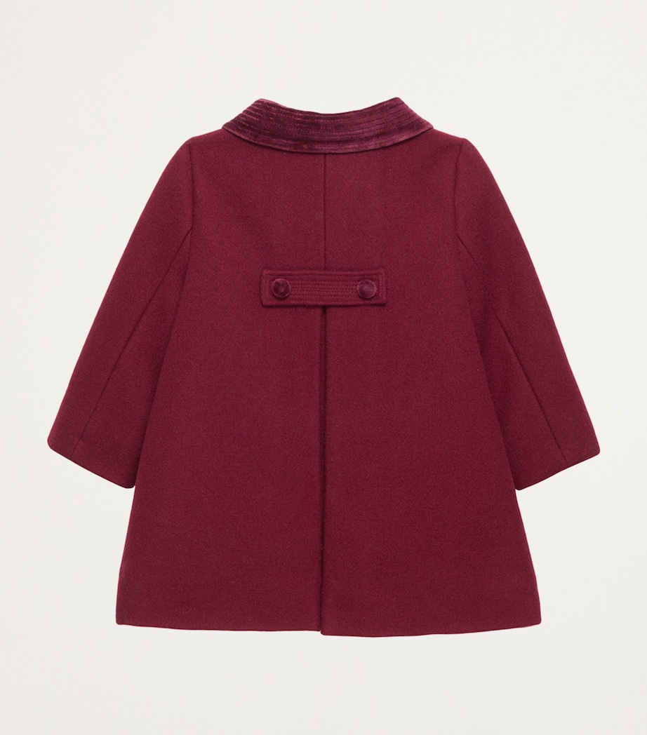 Wool Double-Breasted Classic Coat (6-24 Months) BURGUNDY Image 2