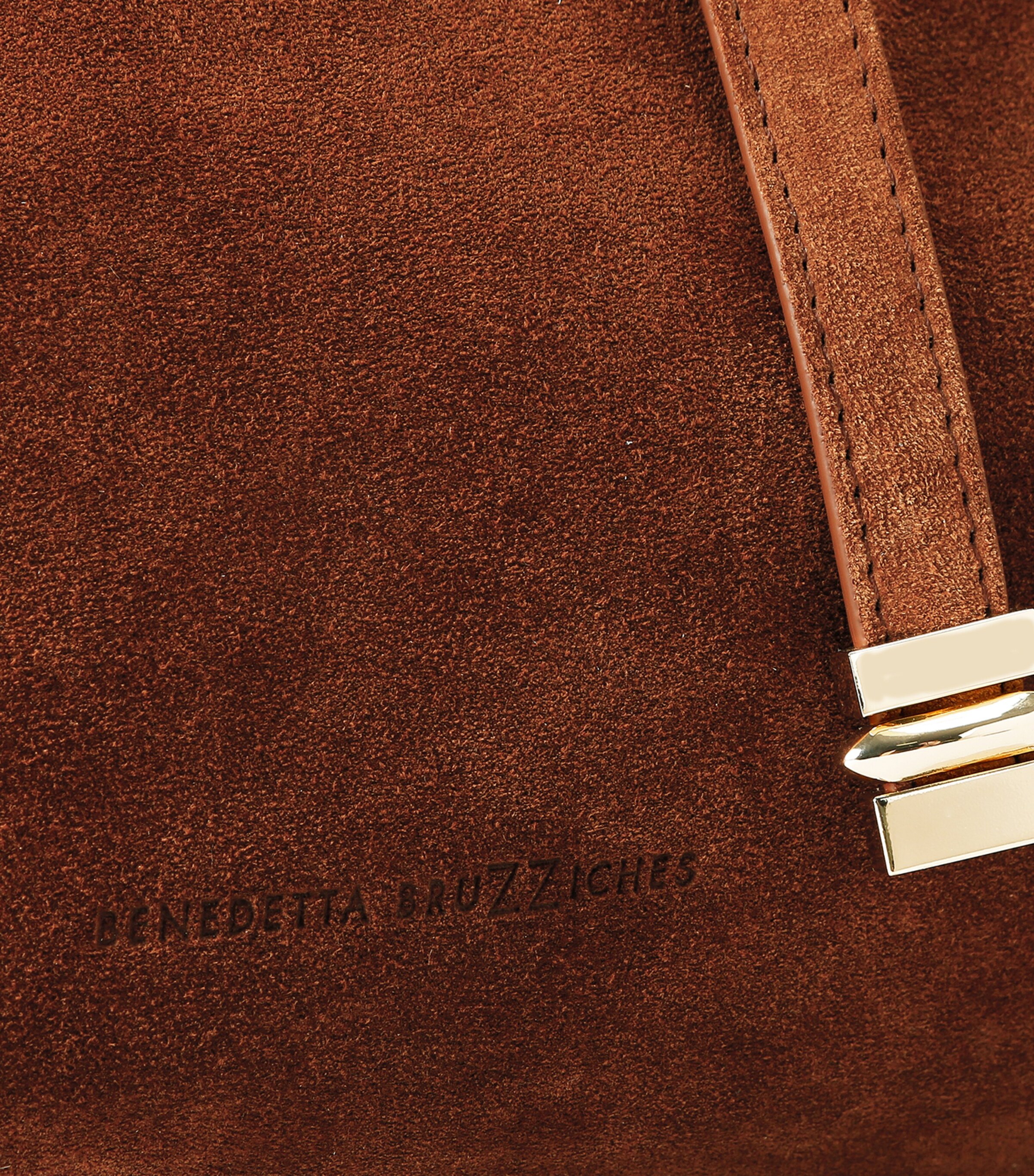 Benedetta Bruzziches Suede Mame La Petite Tote Bag Tan Image 3