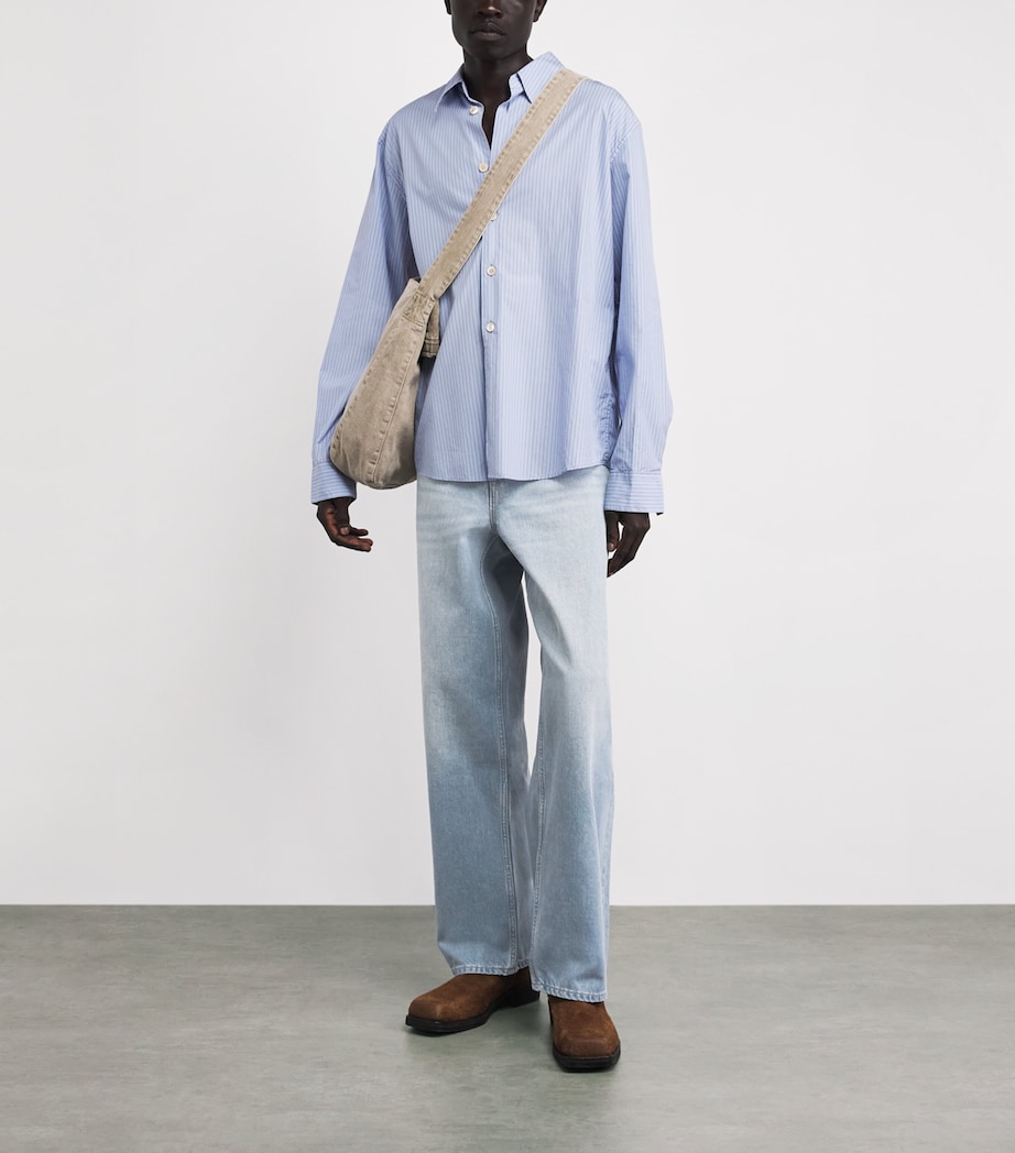 Our Legacy Mens Vast Cut Wide-Leg Jeans Pale Coast Wash Image 2