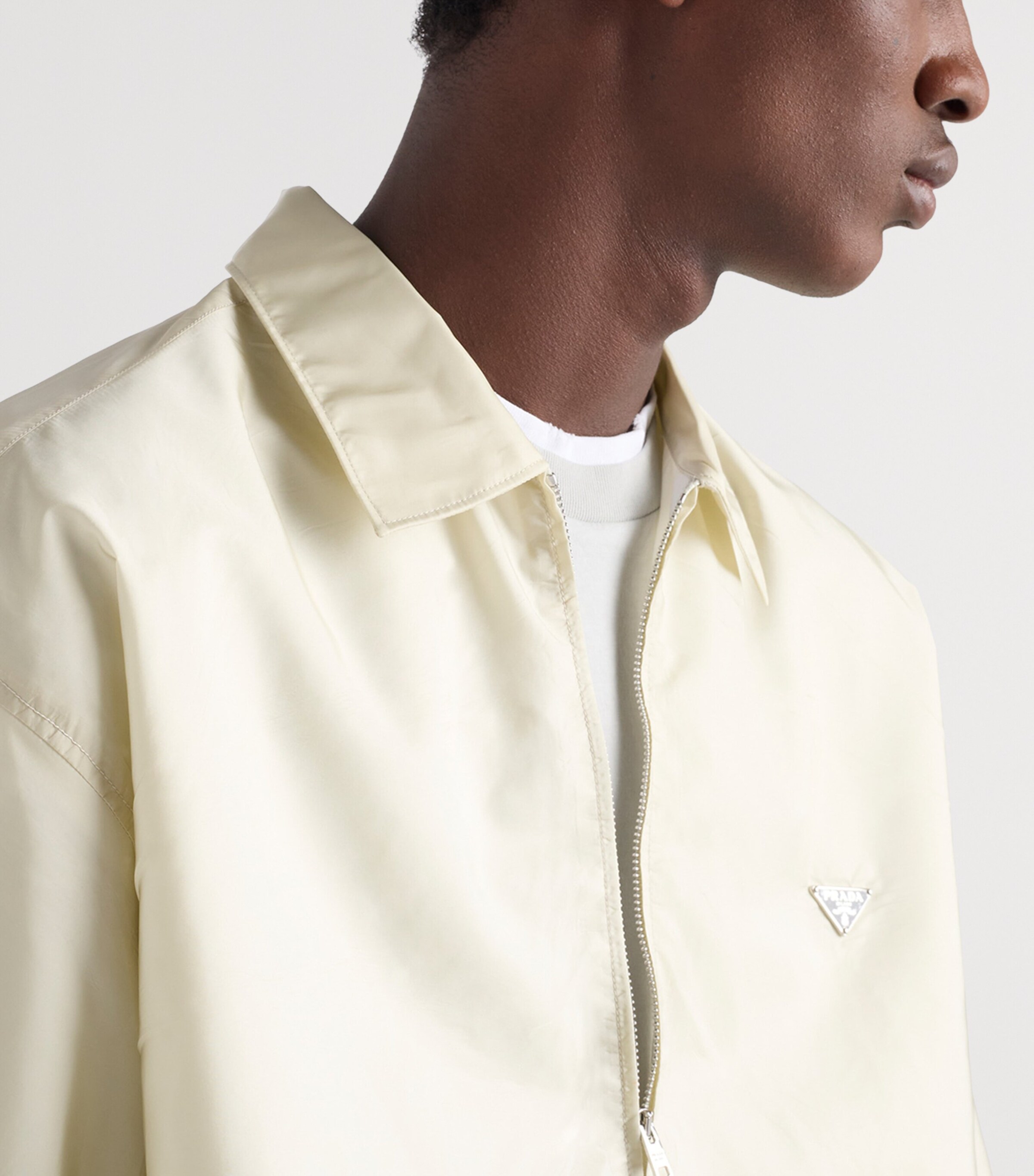 Prada Mens Re-Nylon Short-Sleeve Shirt Neutral Image 5