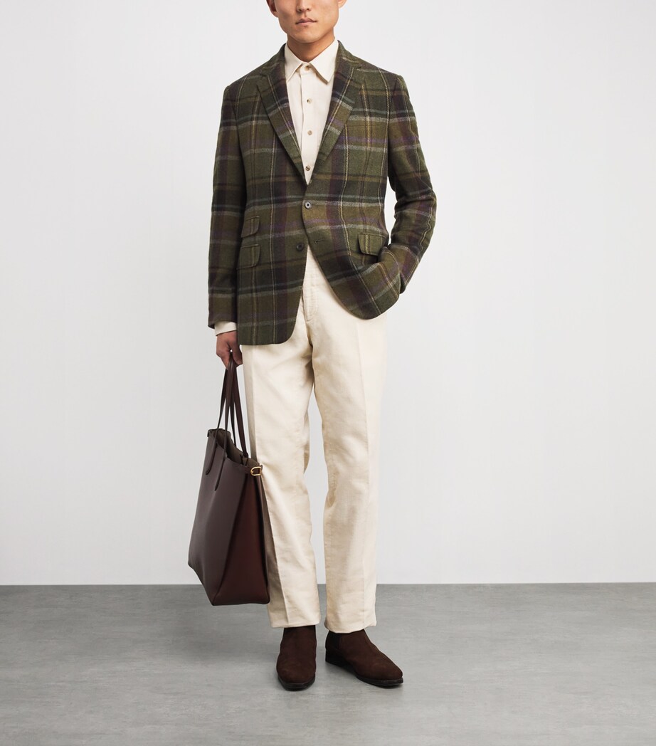 Ralph Lauren Purple Label Mens Sea Island Cotton Fine-Wale Corduroy Shirt Classic Cream Image 2