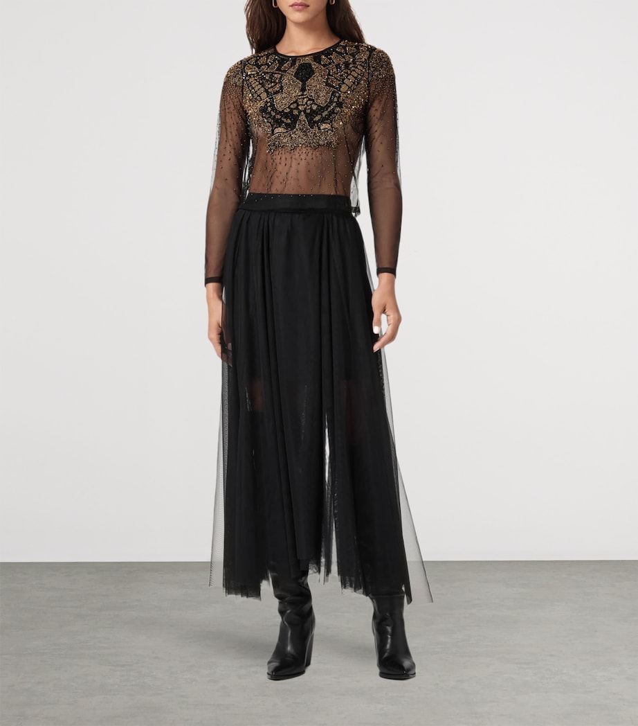 Tulle Ally Midi Skirt BLACK Image 2