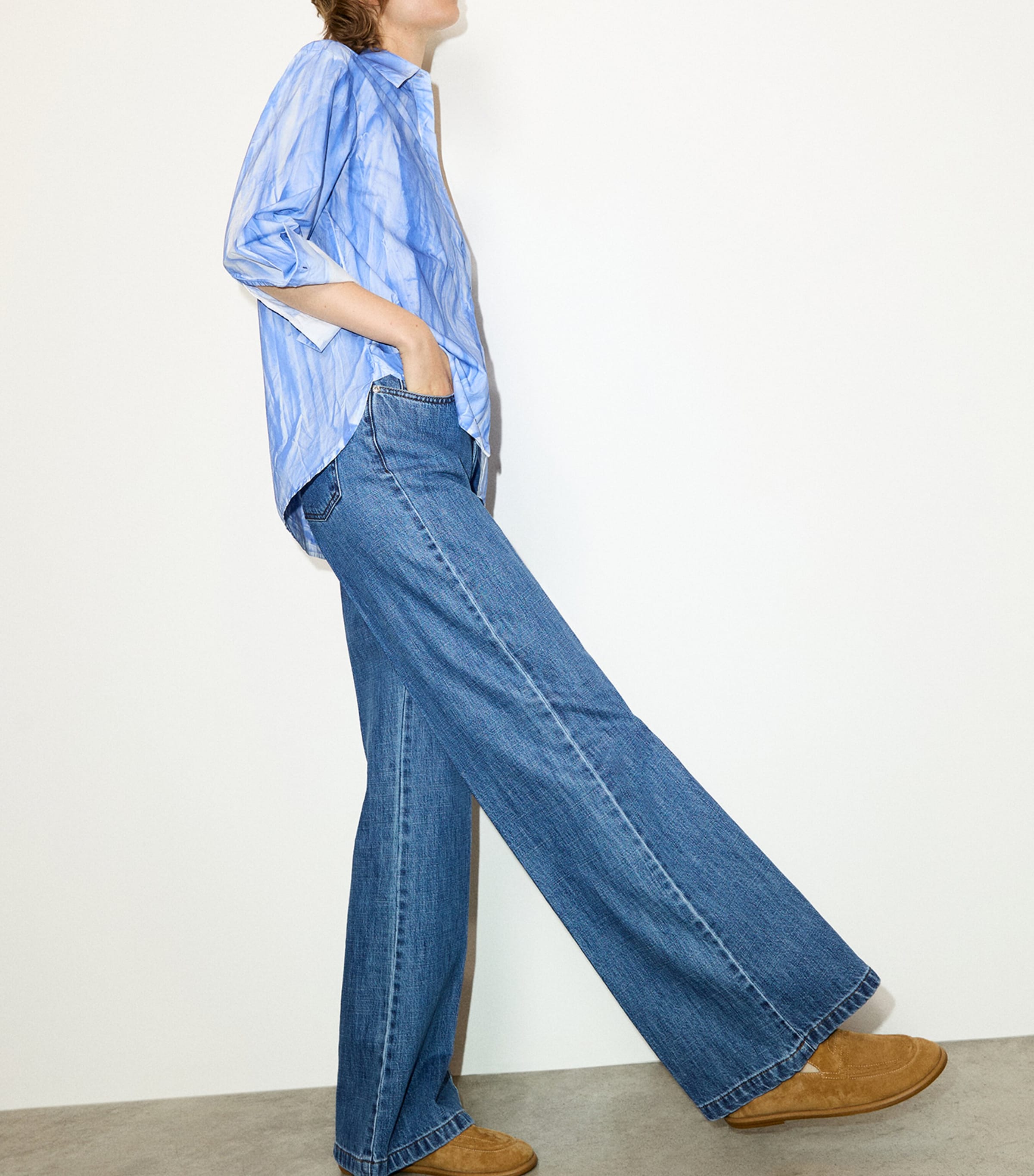 MAX&Co. Womens Wide-Leg Jeans Navy Image 5