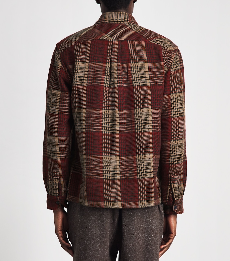 Barbour Mens Cotton Houndstooth Millom Overshirt Red Image 5
