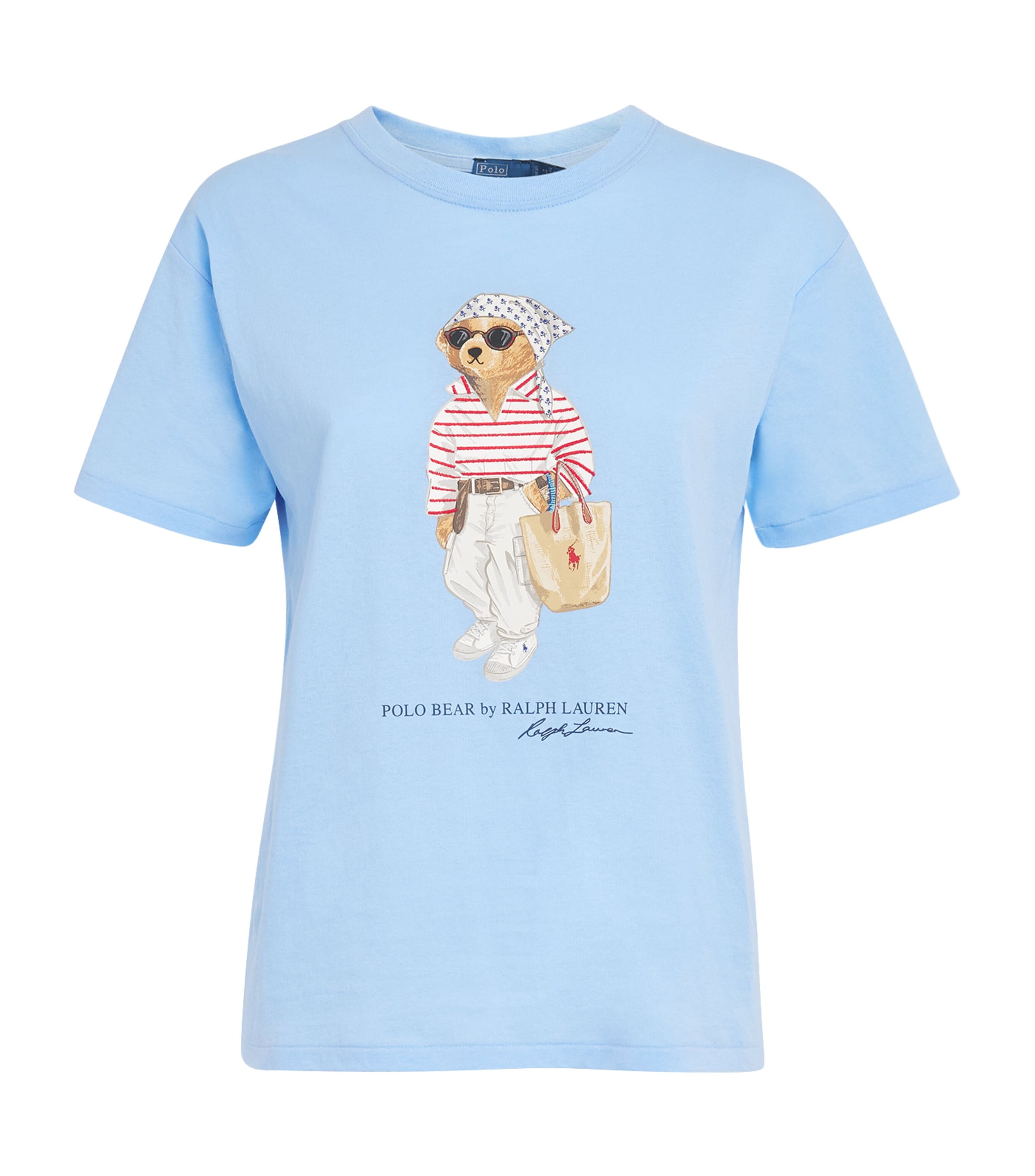 Polo Ralph Lauren Womens Cotton Polo Bear T-Shirt Baby Blue Image 1