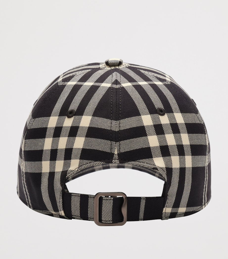 Burberry Cotton Check Baseball Cap Black/calico Ip Chk Image 3