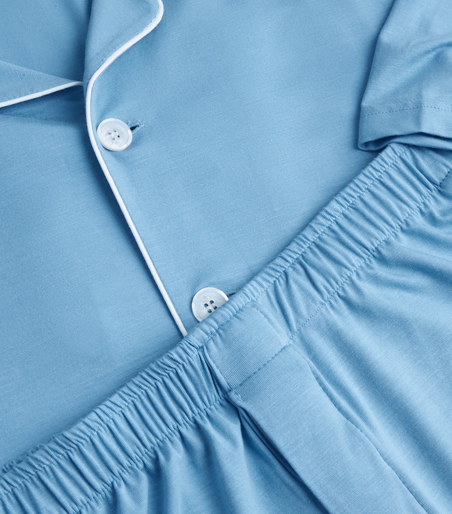 Micromodal Short Basel Pyjama Set 021 BLUE Image 5