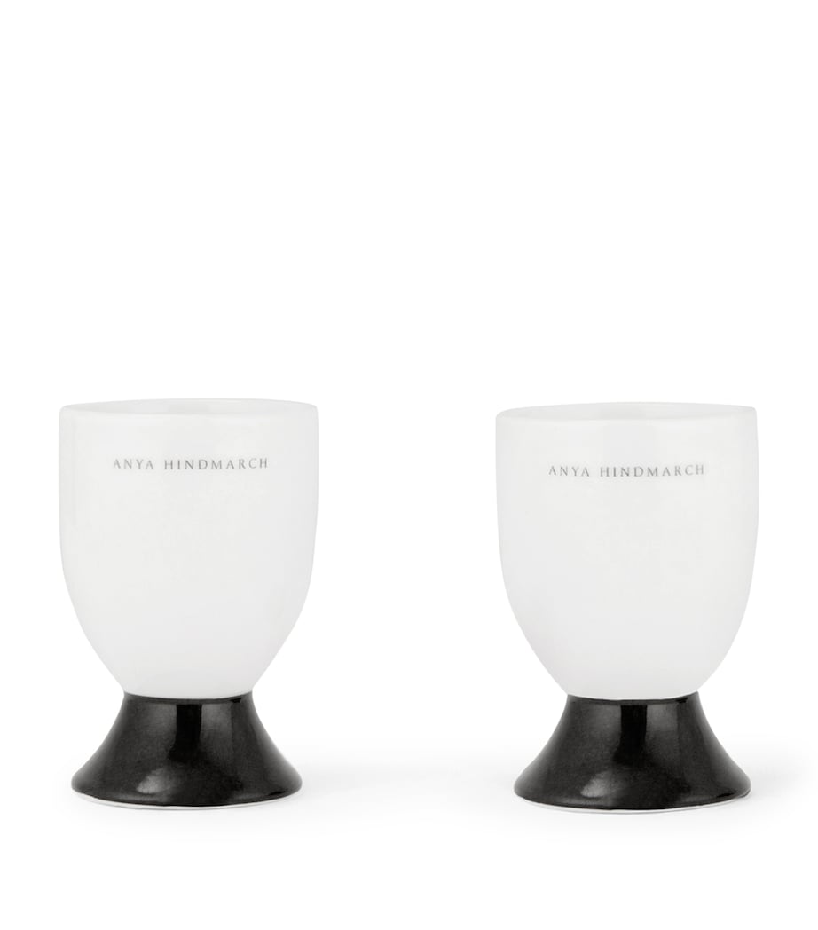 Anya Hindmarch Set of 2 Eyes Egg Cups White Image 5