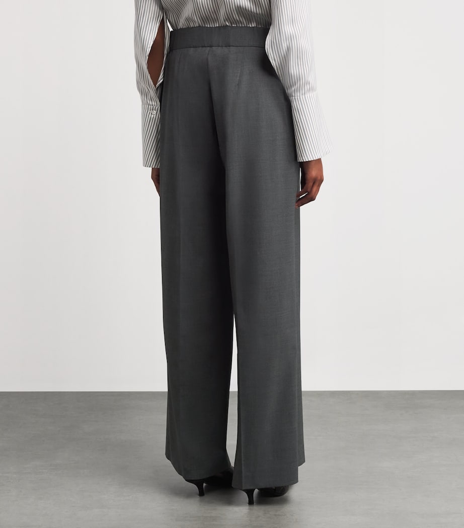 Stretch-Virgin Wool Petra Trousers 0991 - DARK GREY Image 4