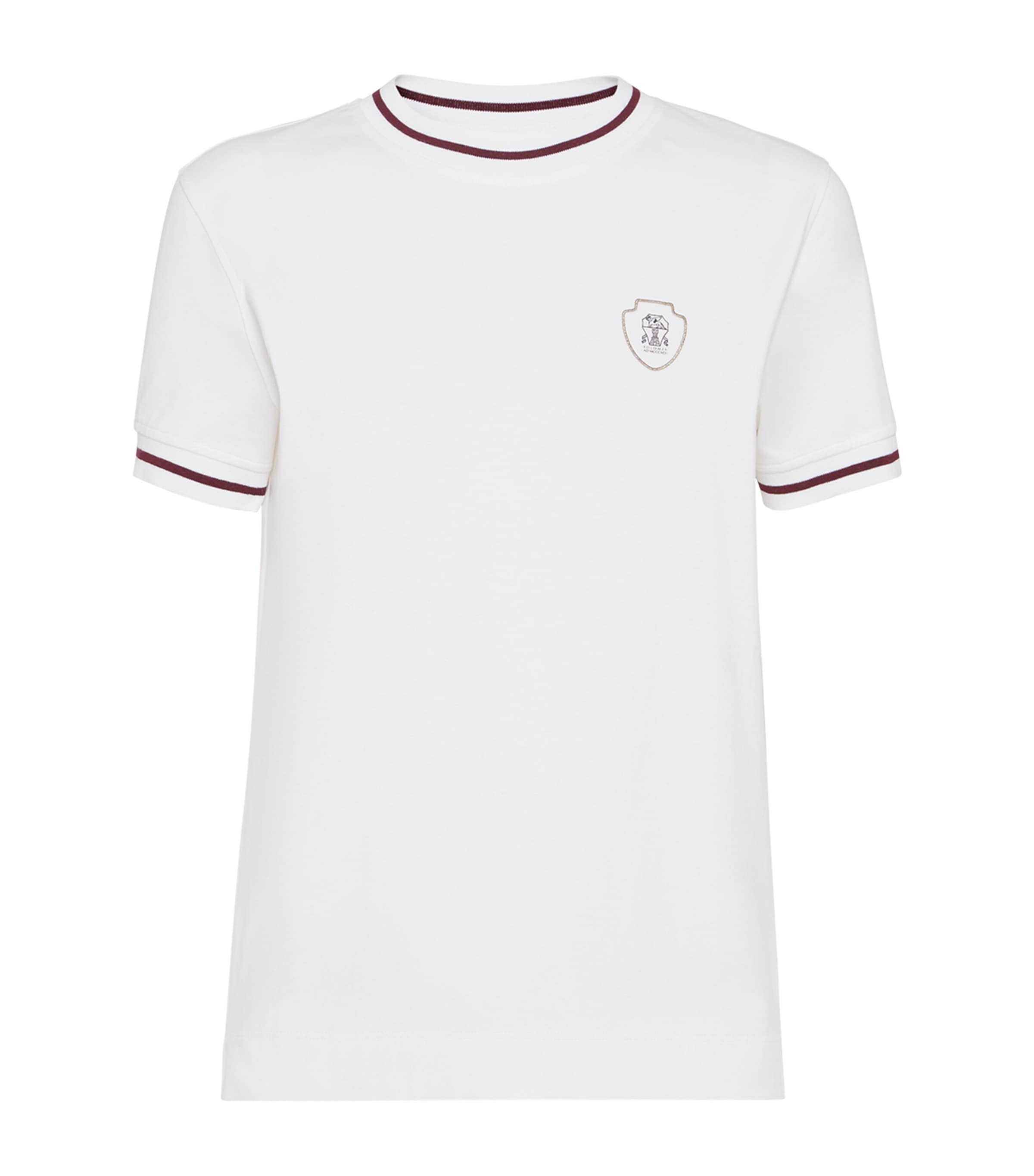 Brunello Cucinelli Cotton Jersey Logo T-shirt In White