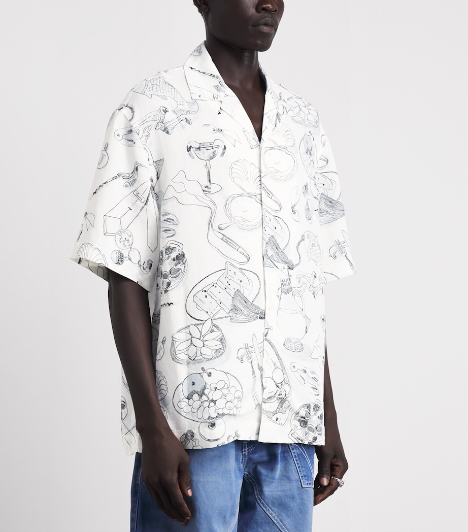 Jacquemus Mens Printed Cocktail Shirt Prnt Tbl Owht/bl Image 4