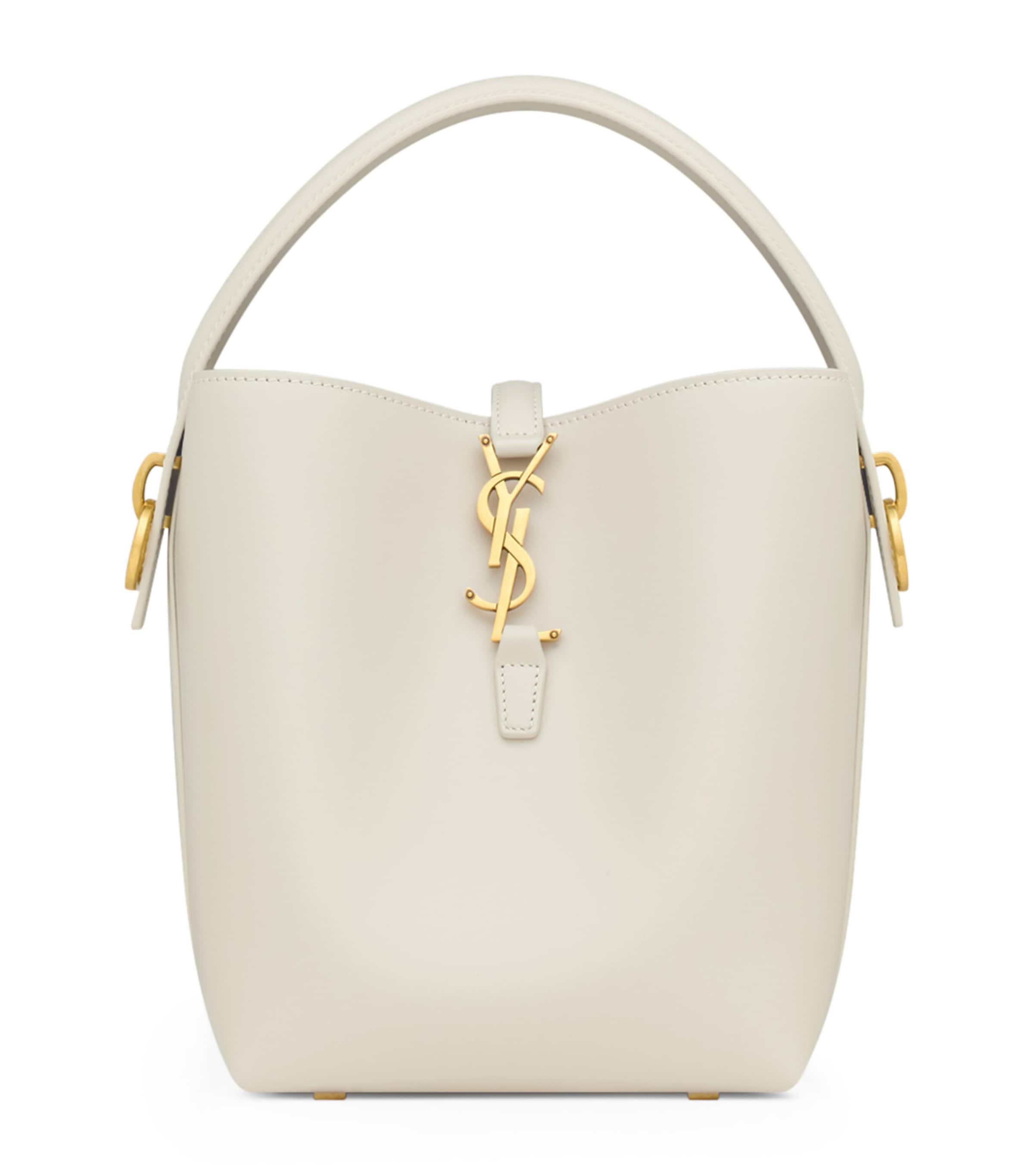 Saint Laurent Small Calfskin Le 37 Bucket Bag In White