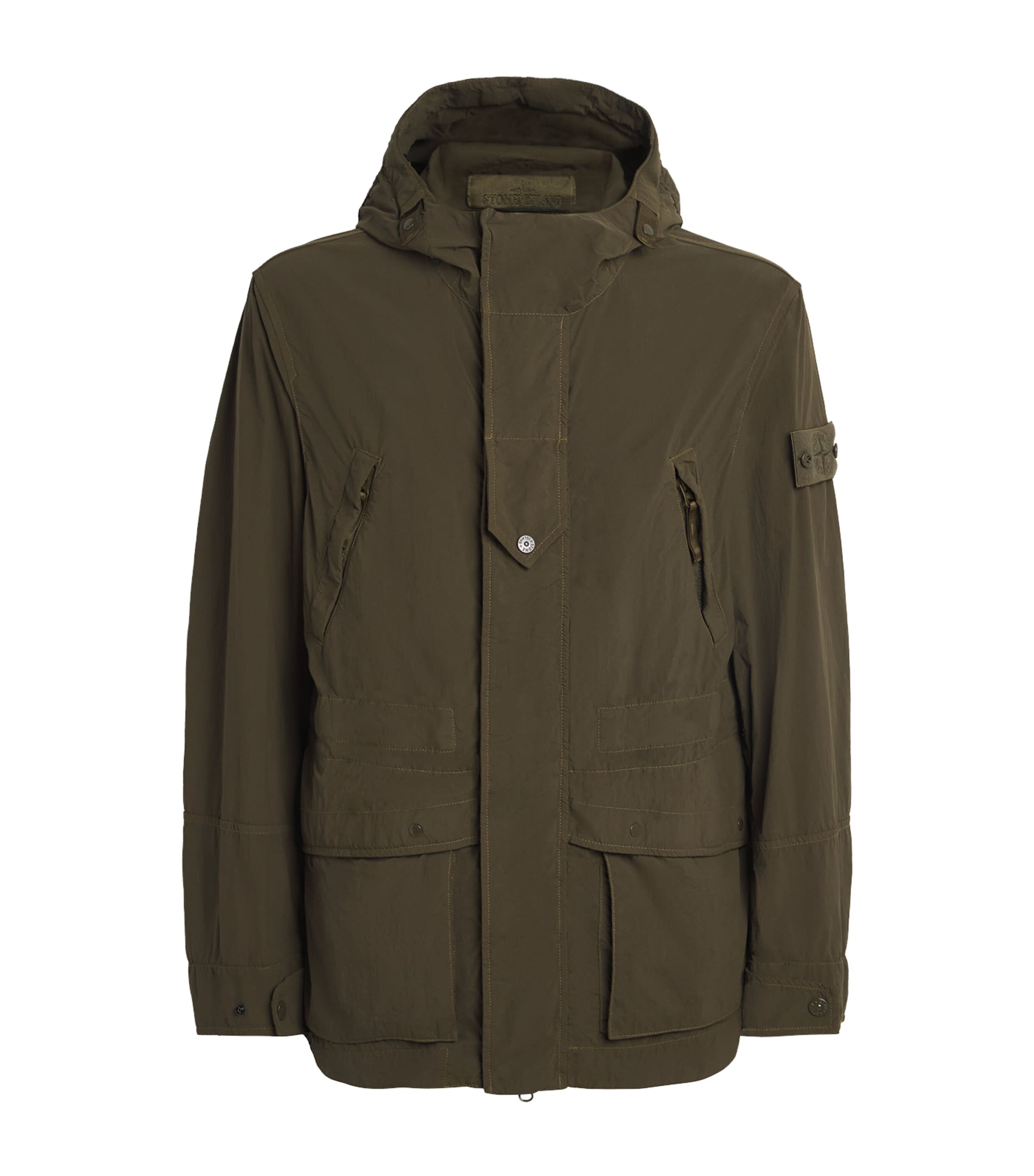 Stone Island Mens Nylon Hooded Jacket Image 1