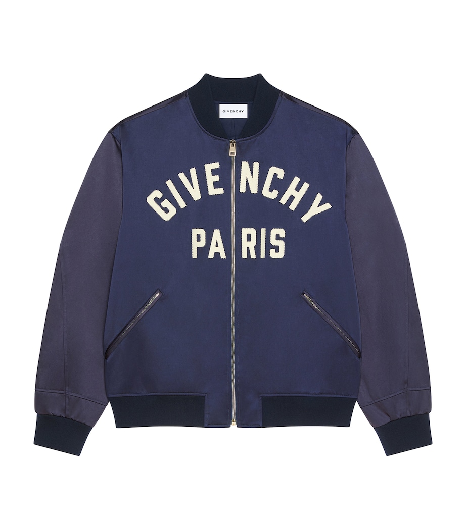 Satin Bomber Jacket NAVY Image 1