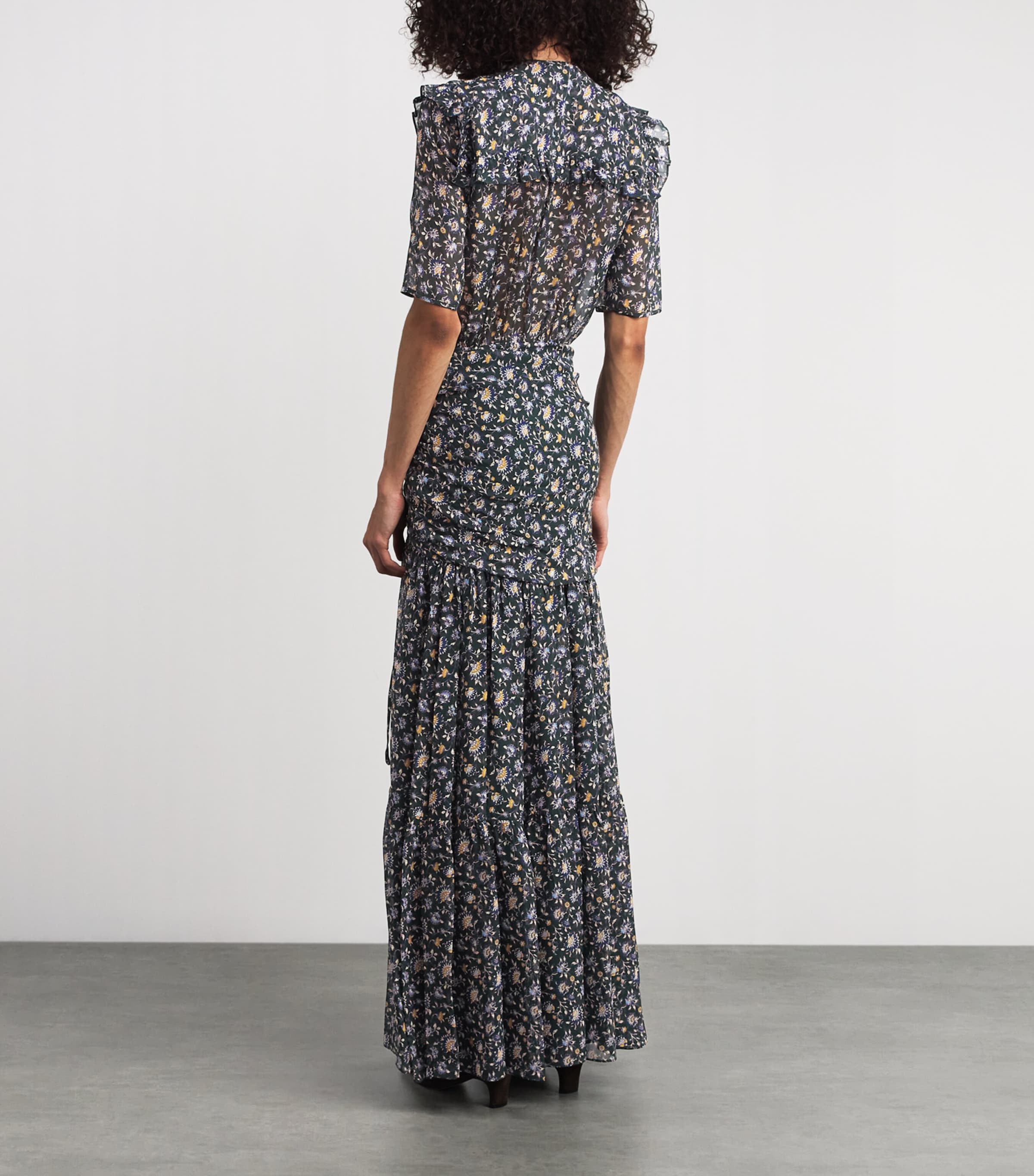 Silk Mick Maxi Dress G0714 HNTER GRN MLTI Image 3