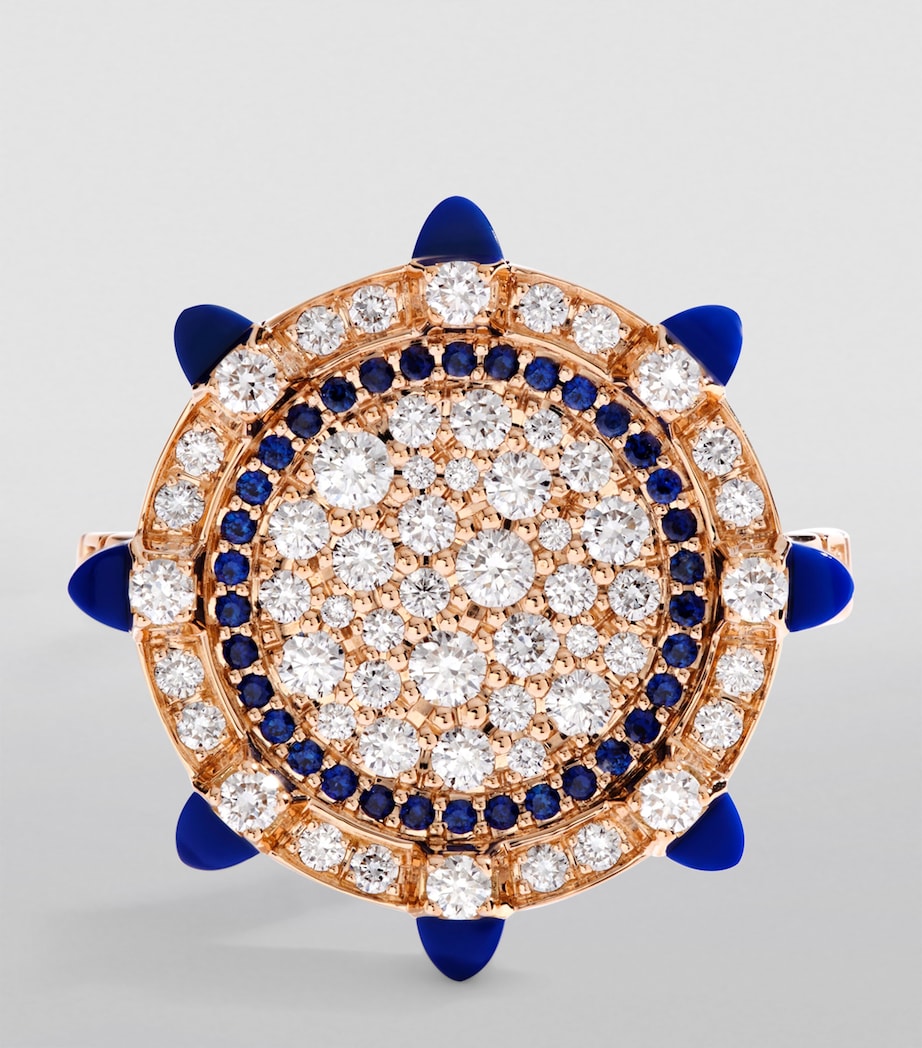 Rose Gold, Diamond and Lapis Lazuli Tip-Top Statement Ring ROSE GOLD Image 3