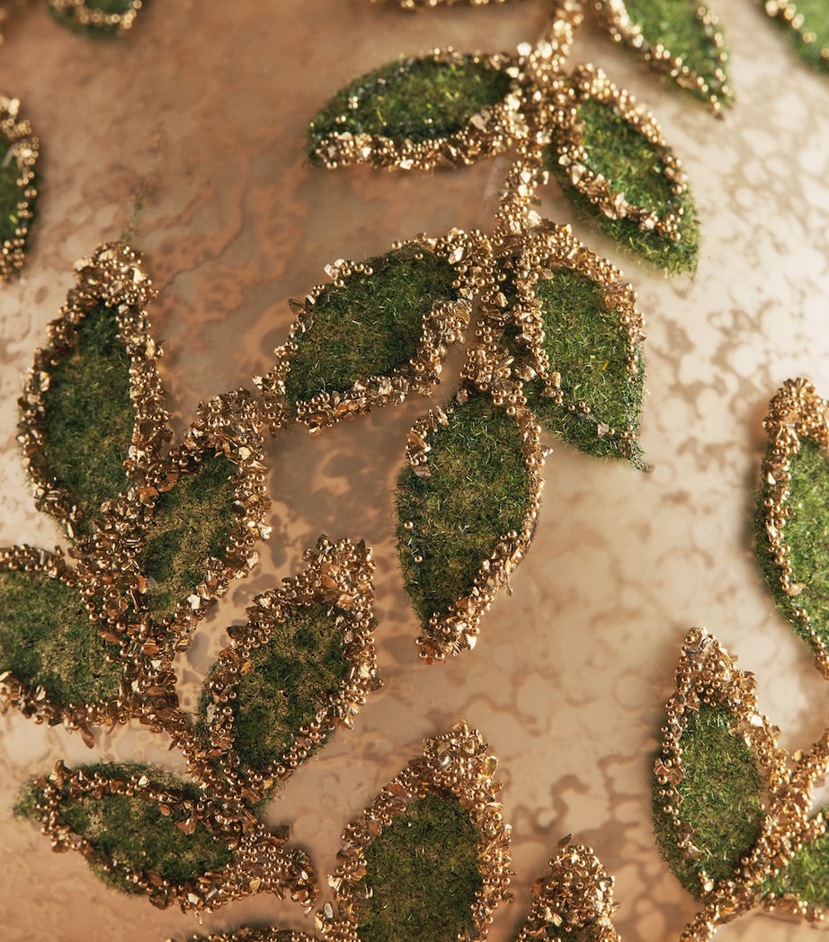 Shishi Antique Glitter Leaf Bauble Gold Image 2