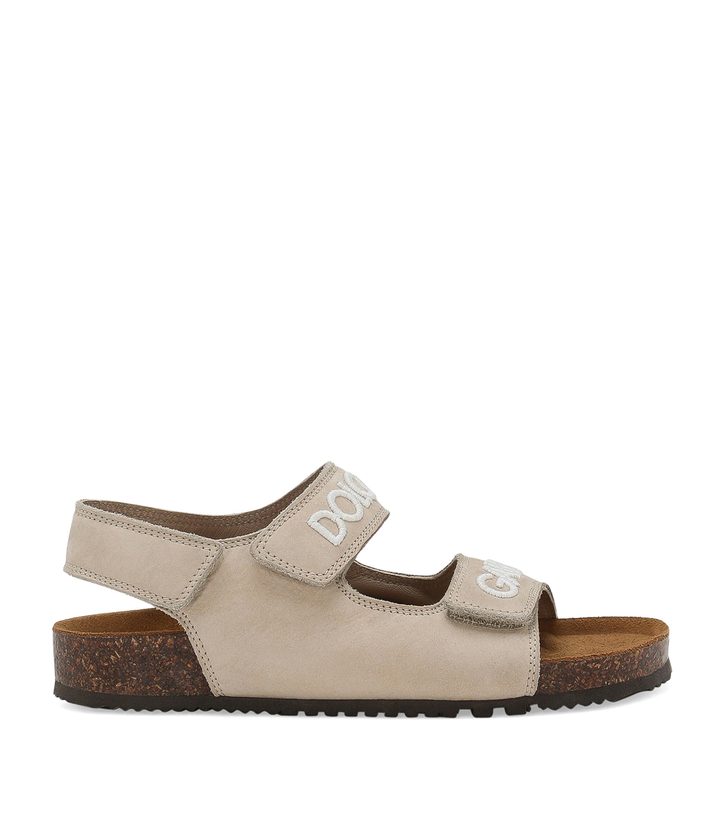 DOLCE & GABBANA CALFSKIN LOGO SANDALS