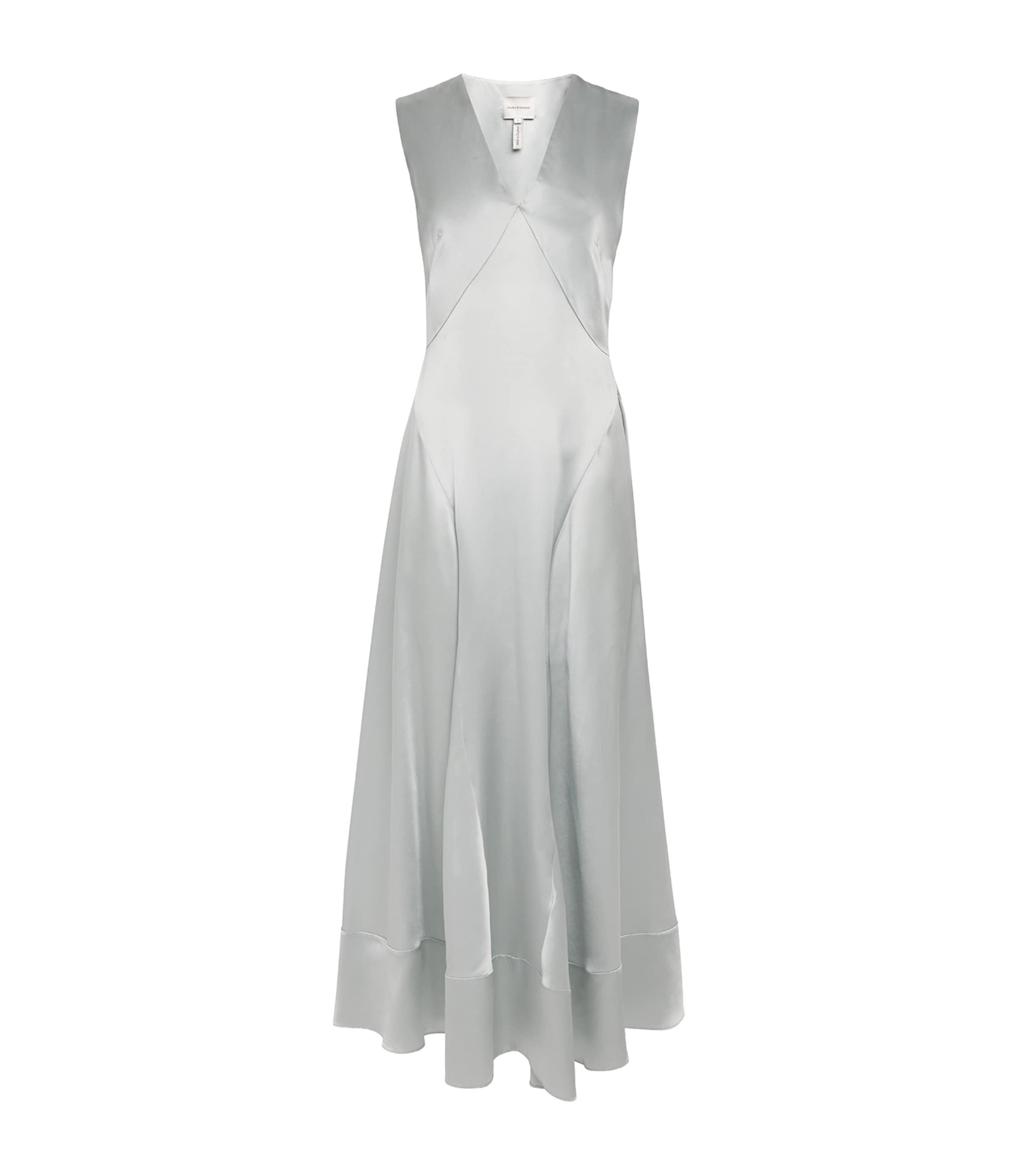 Laura Pitharas Silk Slip Maxi Dress Exclusive Ice Blue