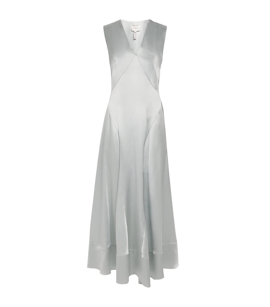 Laura Pitharas Womens Silk Slip Maxi Dress Exclusive Ice Blue Image 1