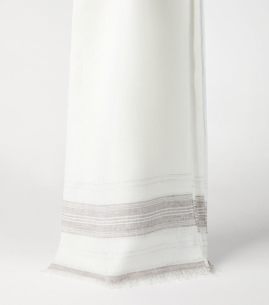 Linen Stripe Scarf CUY18 Image 2