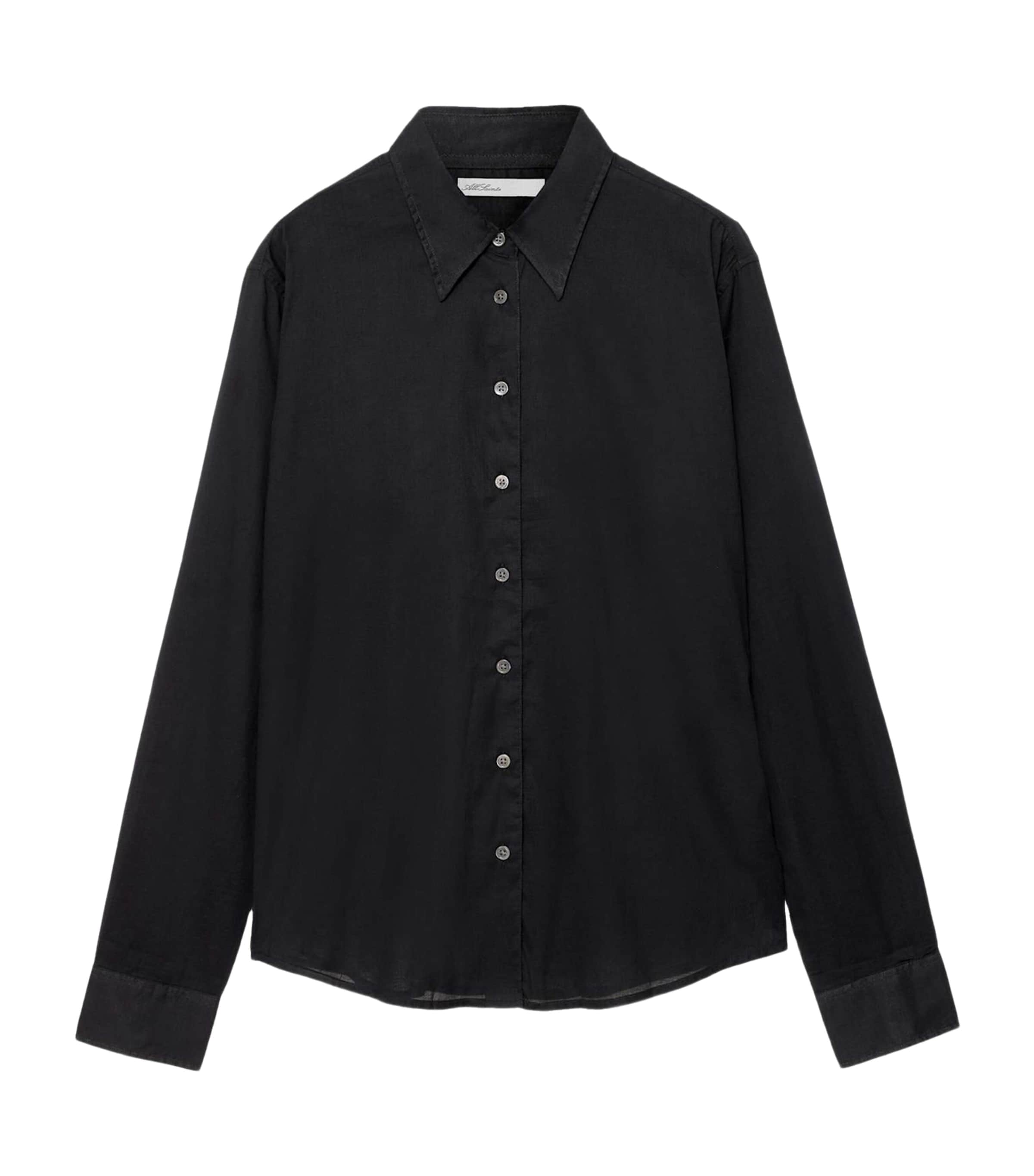 AllSaints Womens Cotton Voile Simone Blouse Black Image 1