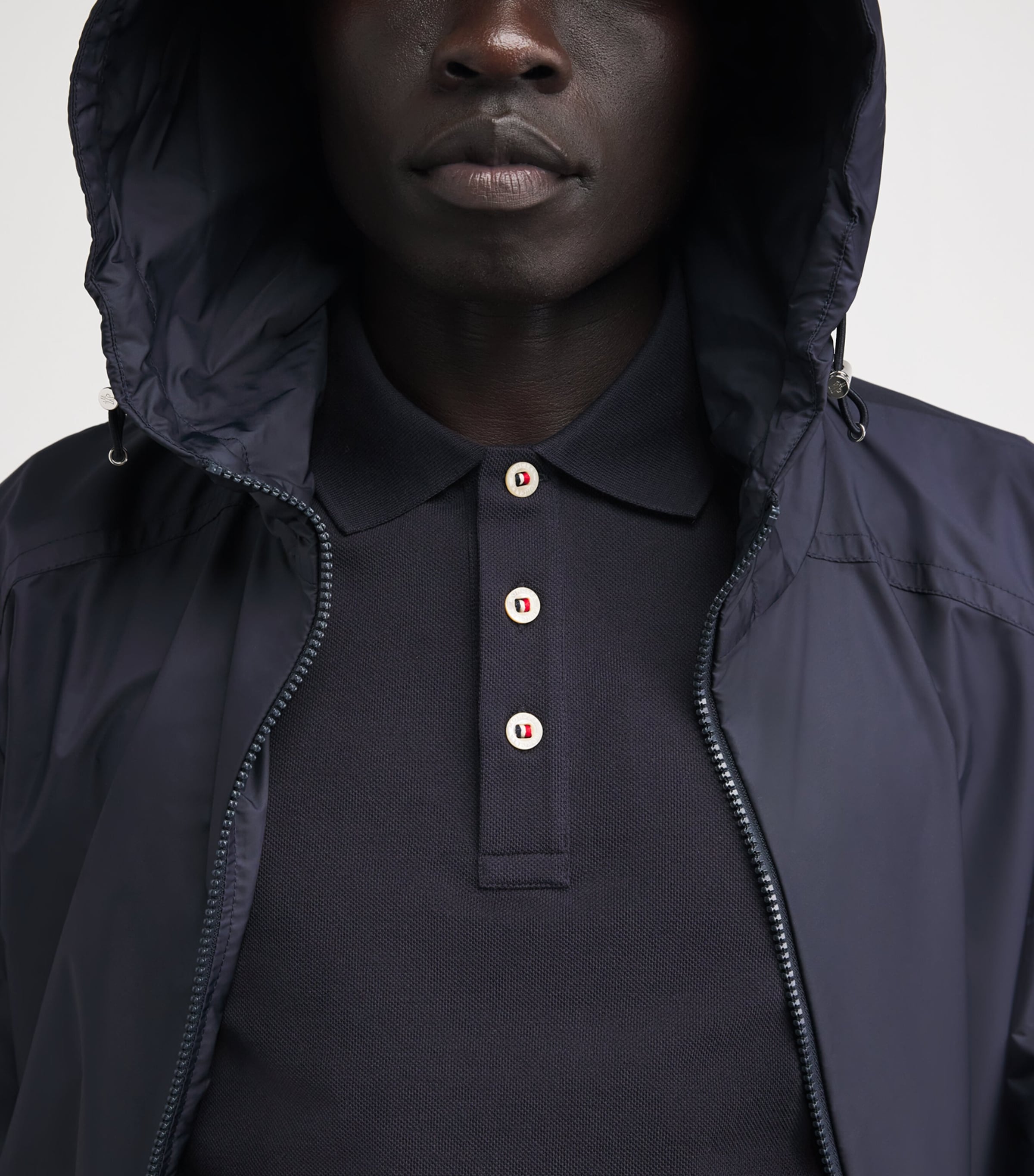 Moncler Mens Piqué Cotton Logo Shirt Image 3
