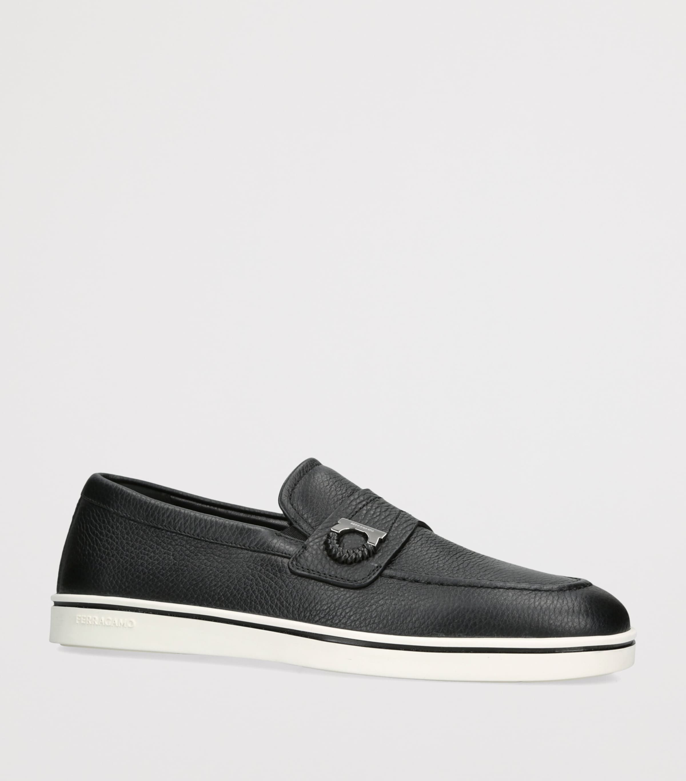 Salvatore Ferragamo Leather Tancredi Loafers Black Image 2