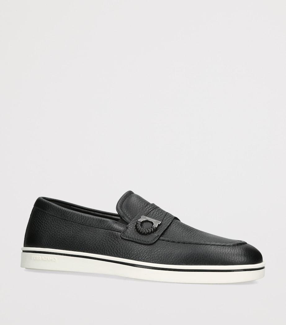 Salvatore Ferragamo Leather Tancredi Loafers Black Image 2