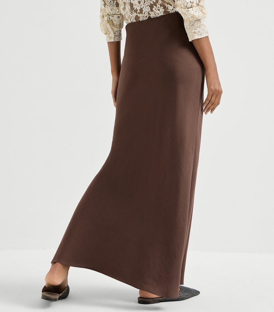 Brunello Cucinelli Womens Twill Maxi Skirt Image 5