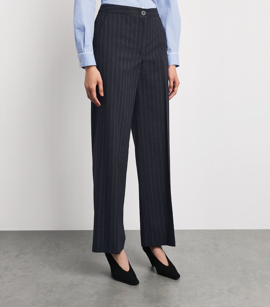 Claudie Pierlot Womens Wool-Blend Pinstripe Tailored Trousers Dual Color Image 4