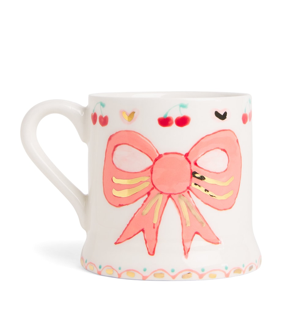 Jayne Redmond Hand-Painted Bow Mug White Image 1