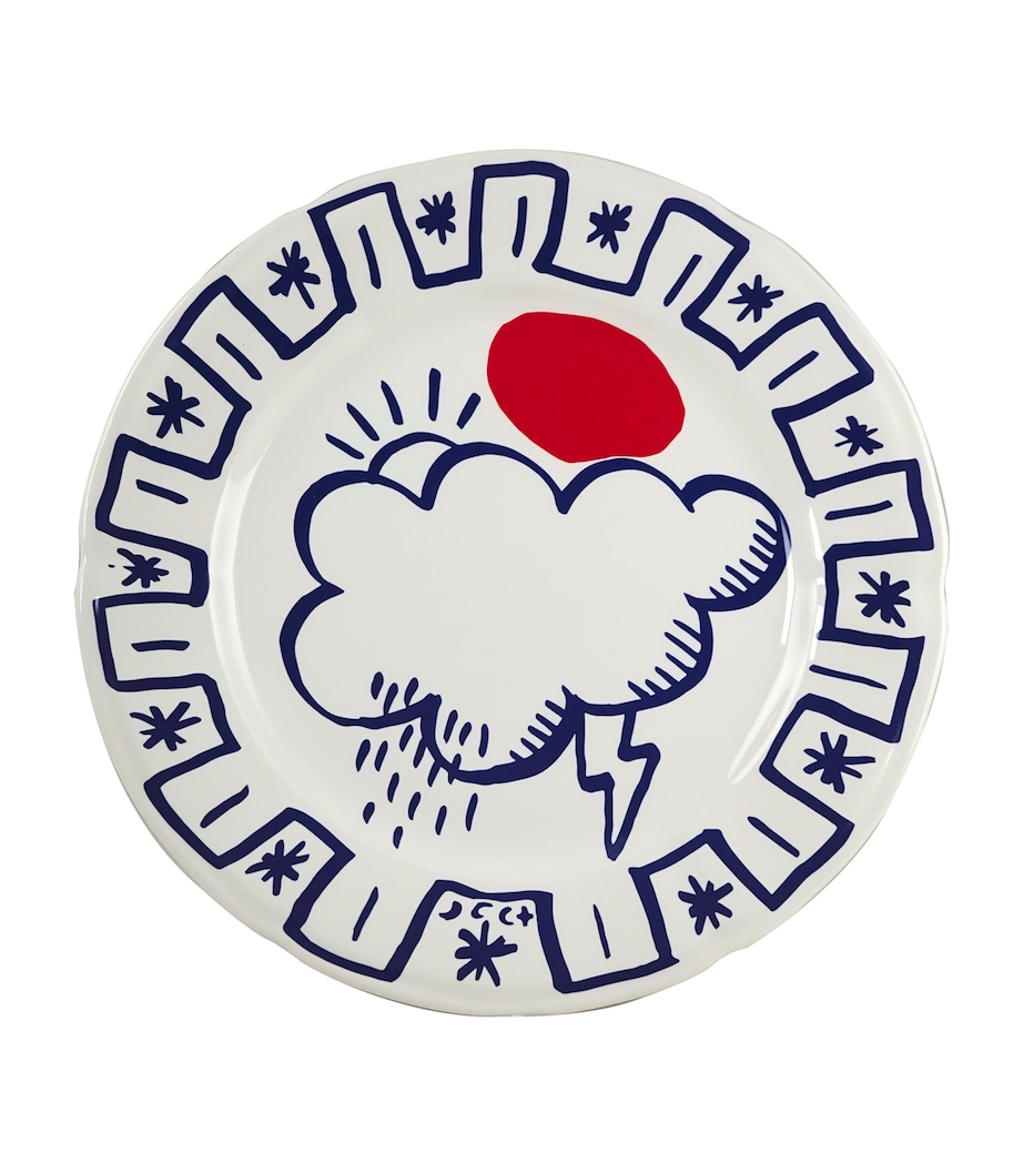 Set of 6 L'Archipel Sentimental Dinner Plates (27cm) WHITE, BLUE Image 6