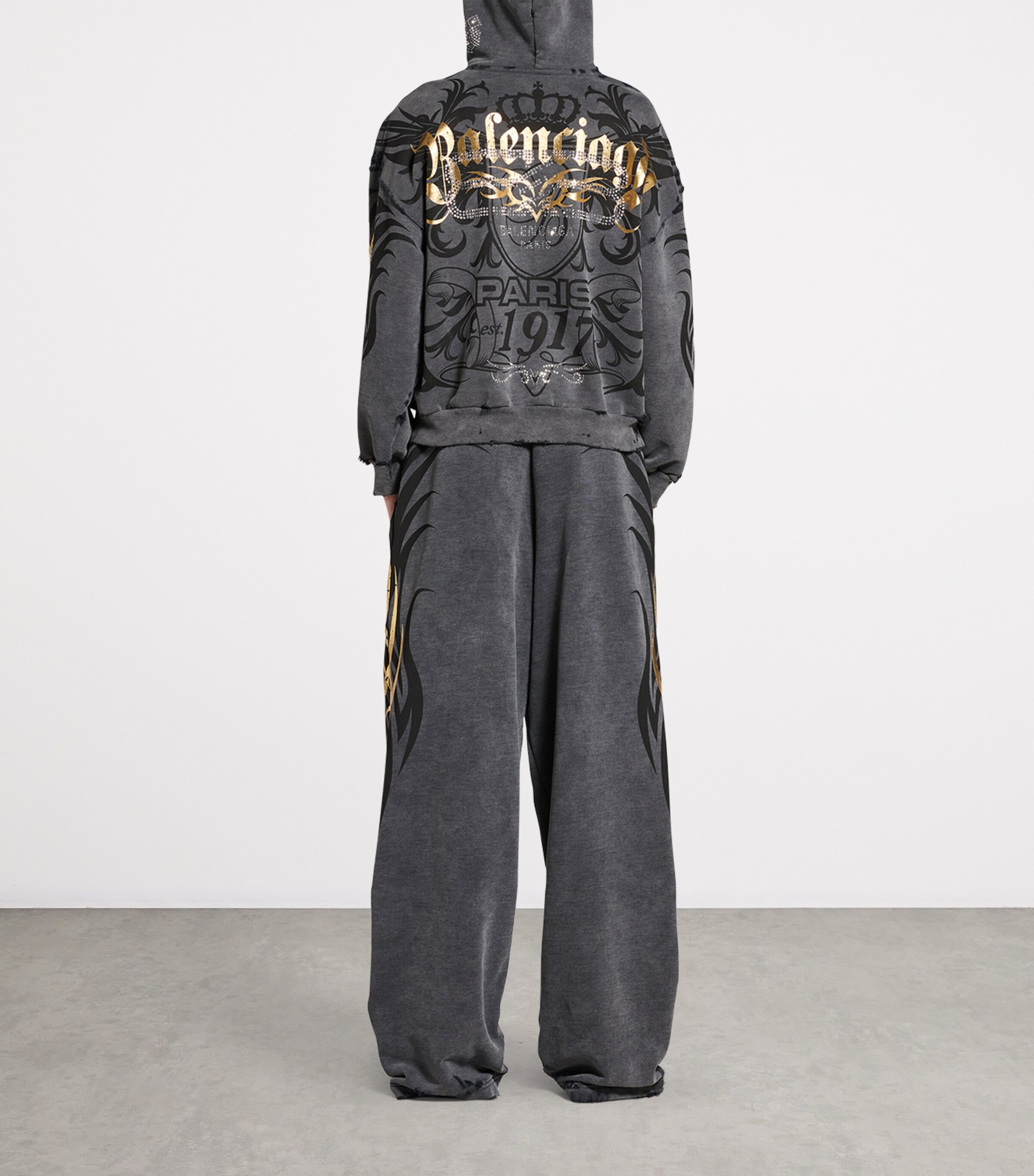 Balenciaga Mens Cotton Logo Zip-Up Hoodie Image 4
