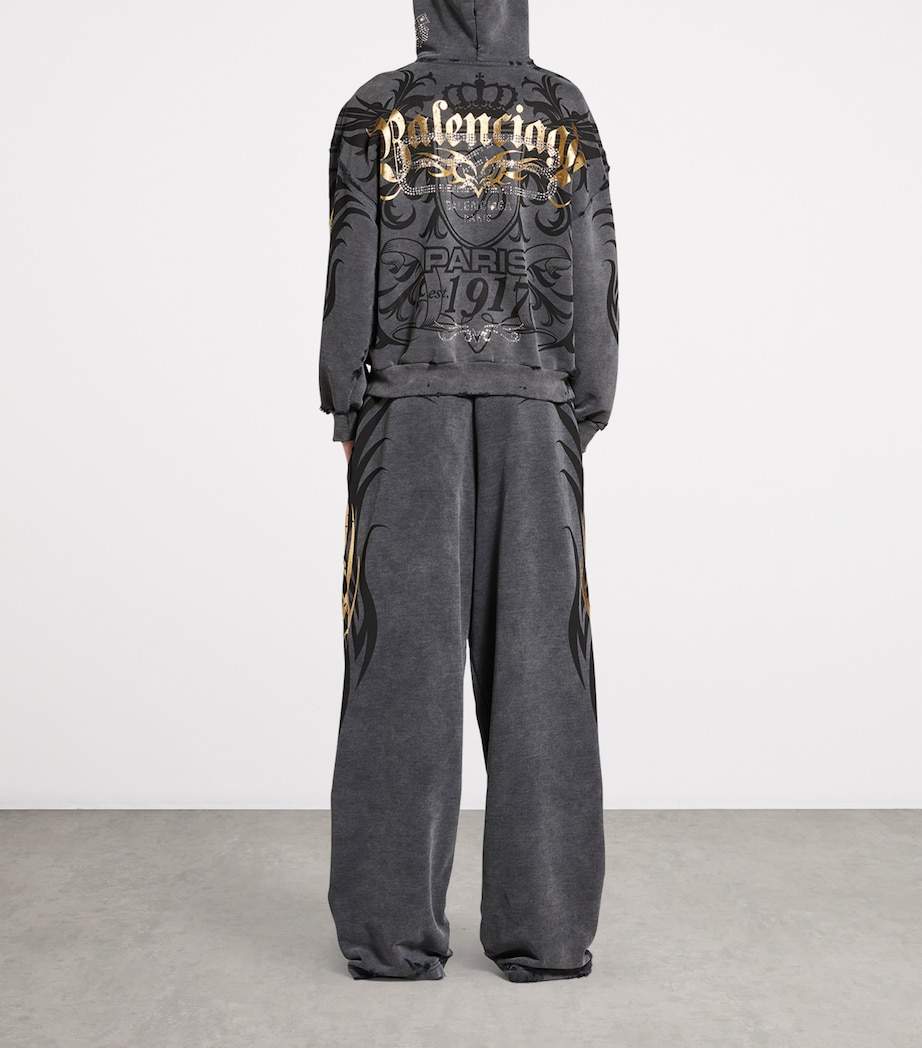 Balenciaga Mens Cotton Logo Zip-Up Hoodie Image 4