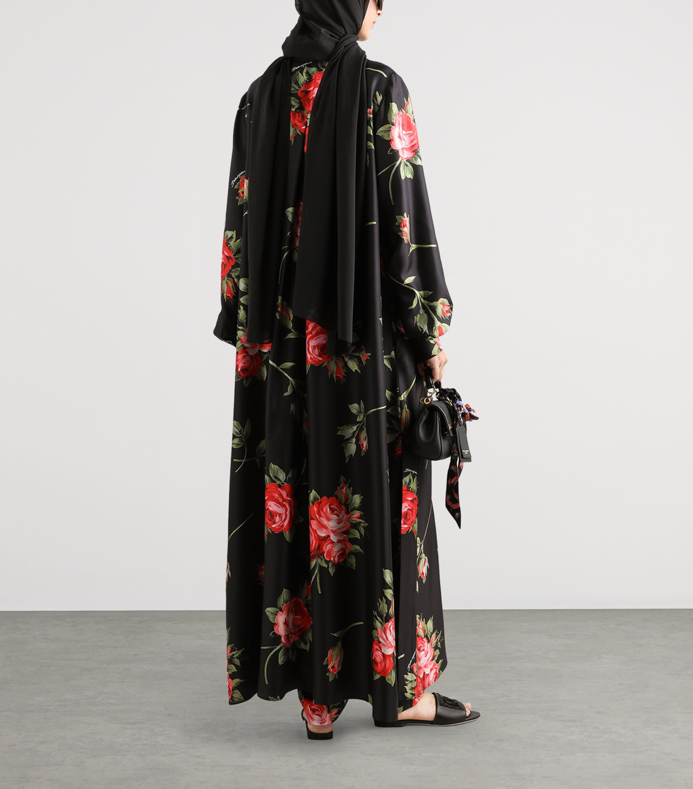 Dolce&Gabbana Womens Satin Floral Drawstring Trousers Bouq Image 3