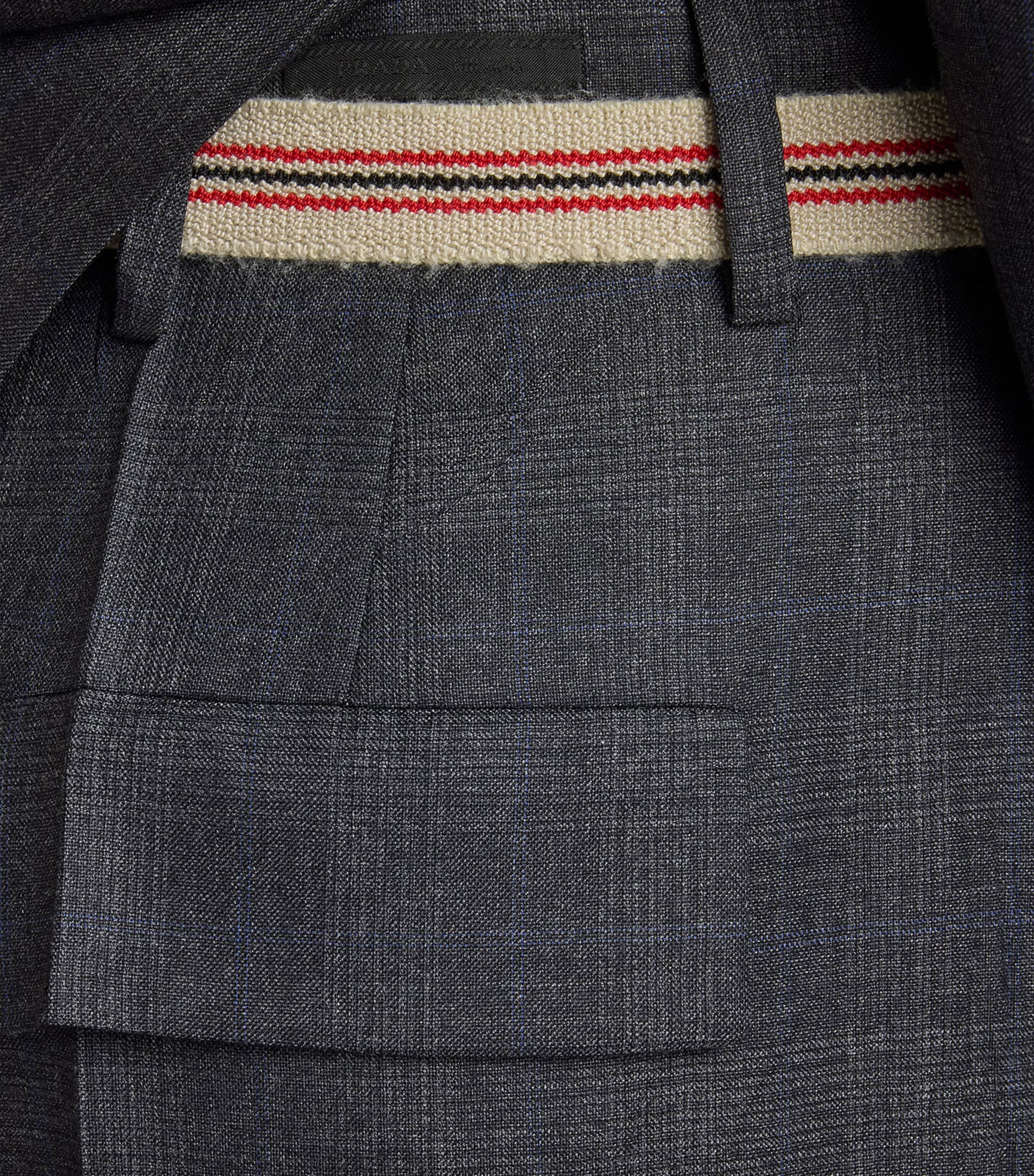 Prada Womens Wool Check Tailored Trousers Image 6