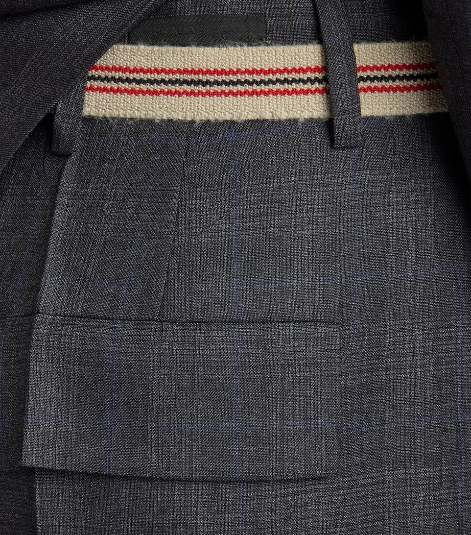 Prada Womens Wool Check Tailored Trousers Image 6