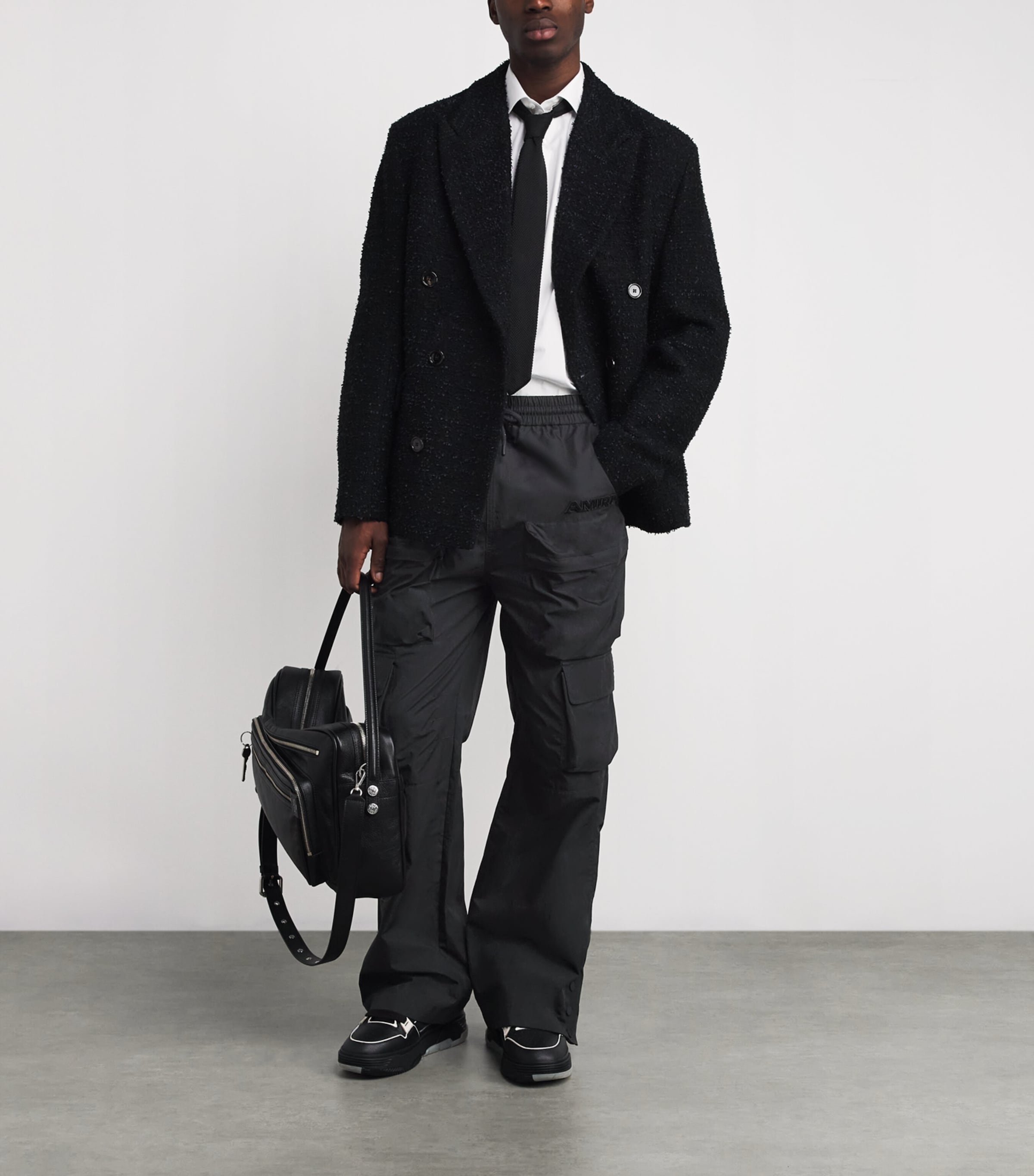 Cotton Cargo Trousers BLACK Image 2