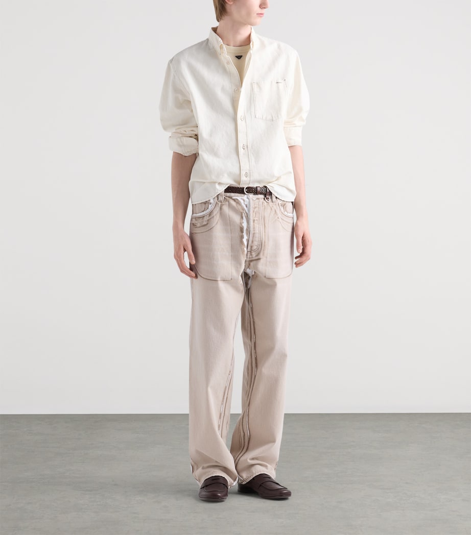 Prada Mens Chambray Button-Down Shirt Image 2
