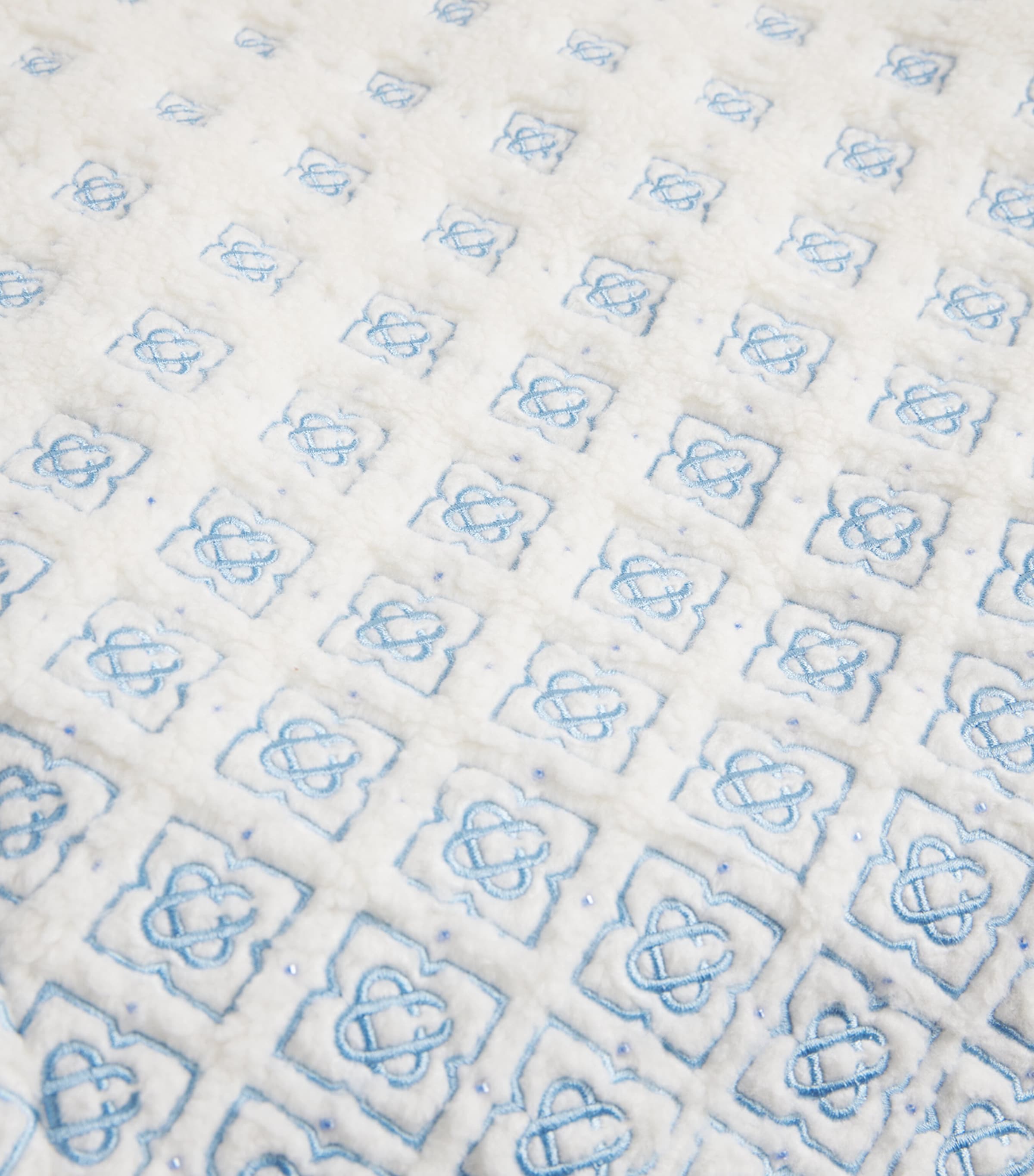 Embroidered Gradient Fleece Jacket WHITE Image 5