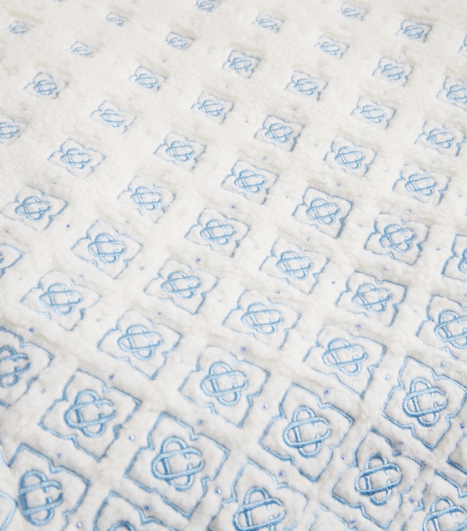 Embroidered Gradient Fleece Jacket WHITE Image 5