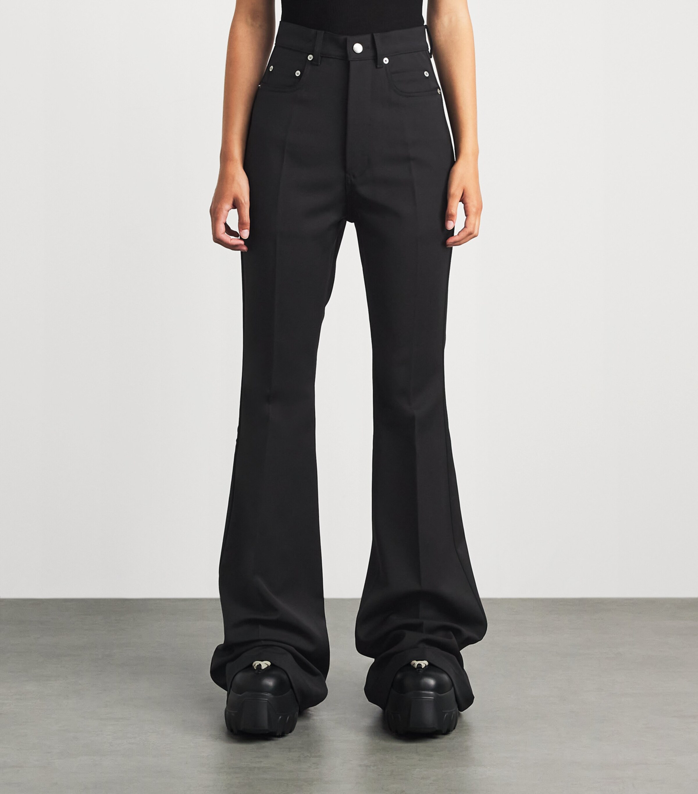 Rick Owens Womens Bolan Bootcut Jeans Black Image 4