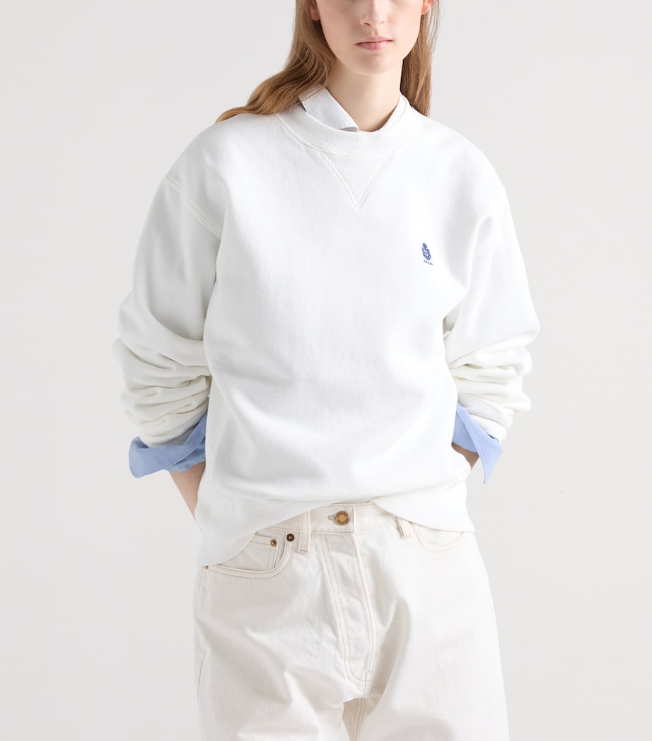 Prada Womens Cotton Logo Sweatshirt White Image 3