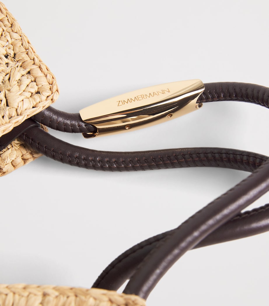 Raffia Fringed Goldentime Tote Bag NATURALNAT Image 4